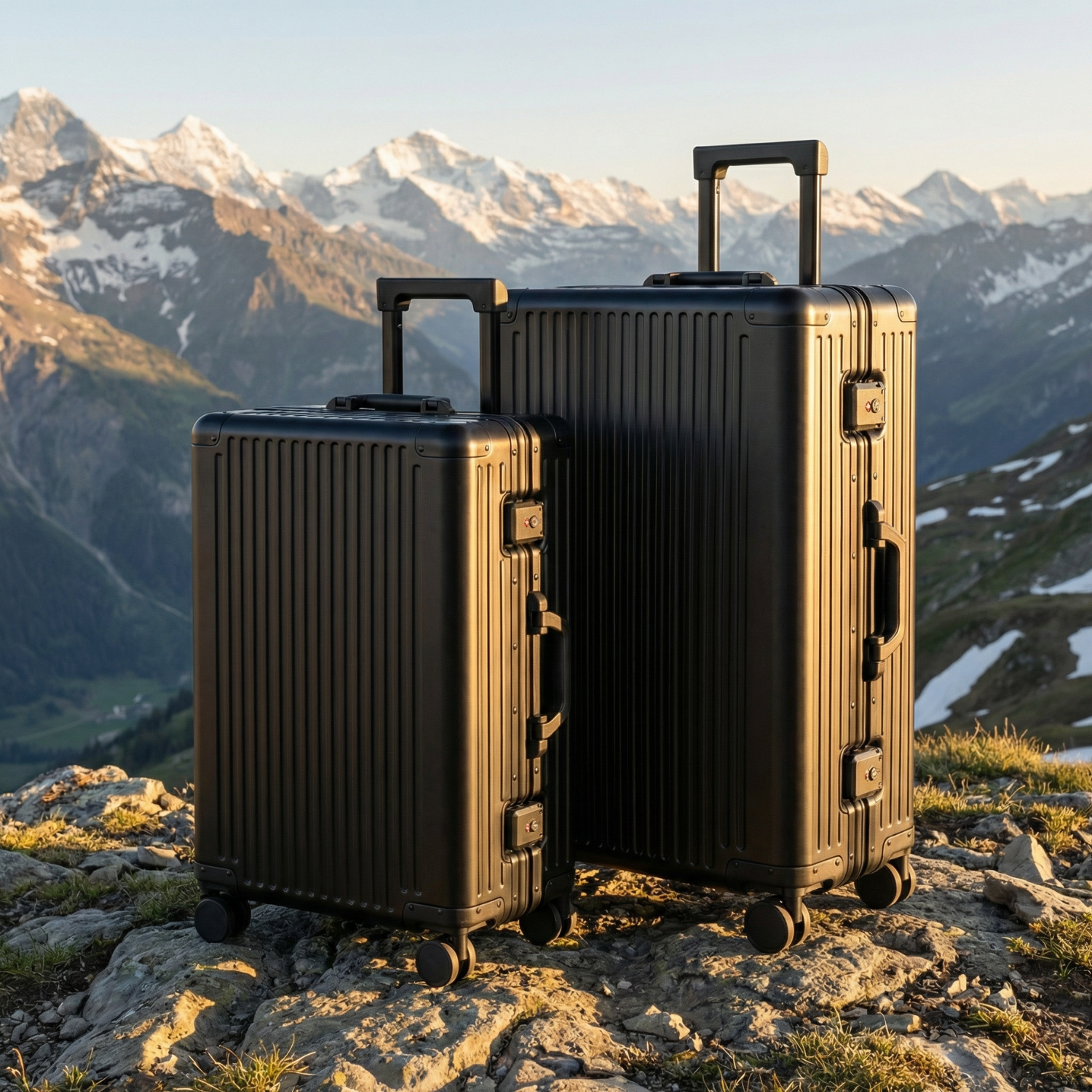 Valore Aluminum Suitcase Black