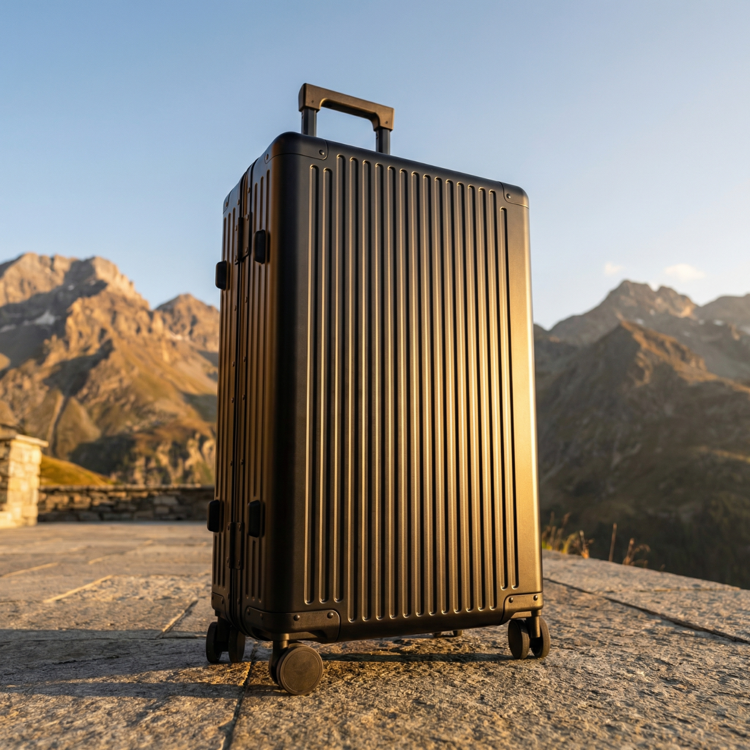 Valore Aluminum Suitcase Black