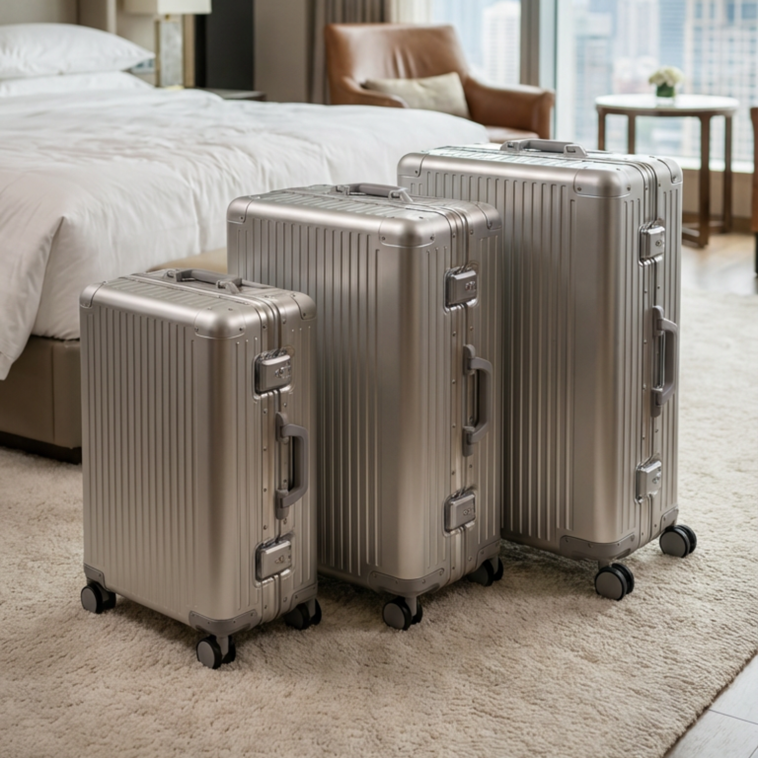 Valore Aluminum Suitcase Silver